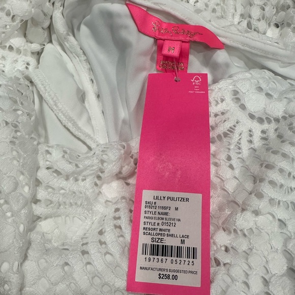 Lilly Pulitzer NWT Parigi Maxi Dress White Scalloped Shell Lace Size M - Picture 9 of 9